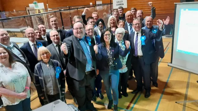 Tories celebrating in Nuneaton