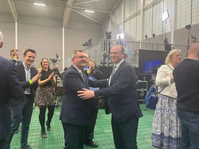 Sir Jeffrey Donaldson congratulated his party colleague Gordon Lyons