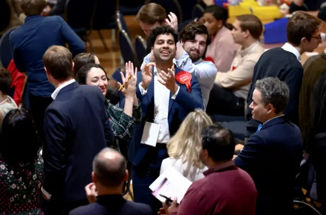 Happy Labour campaigners in Westminster