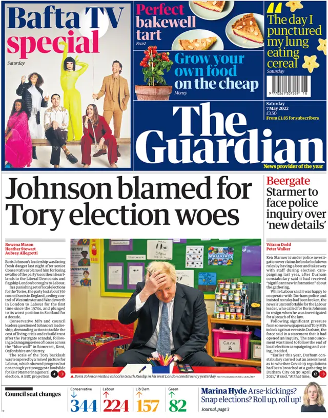 The Guardian front page