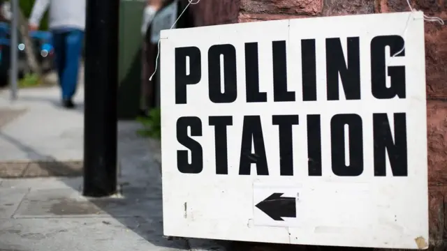 Polling station sign