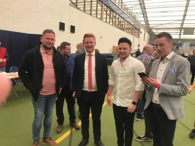 The SDLP's Daniel McCrossan in the count centre in West Tyrone