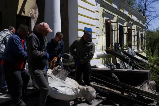 Shelling hit the Hryhoriy Skovoroda Literary Memorial Museum in Skovorodynivka village near Kharkiv, Ukraine. 7 May 2022