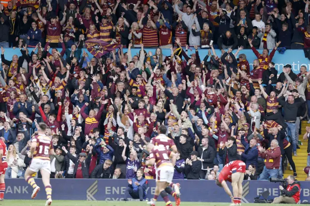 Huddersfield fans celebrate