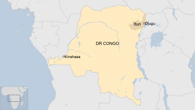 A map of the Democratic Republic of Congo