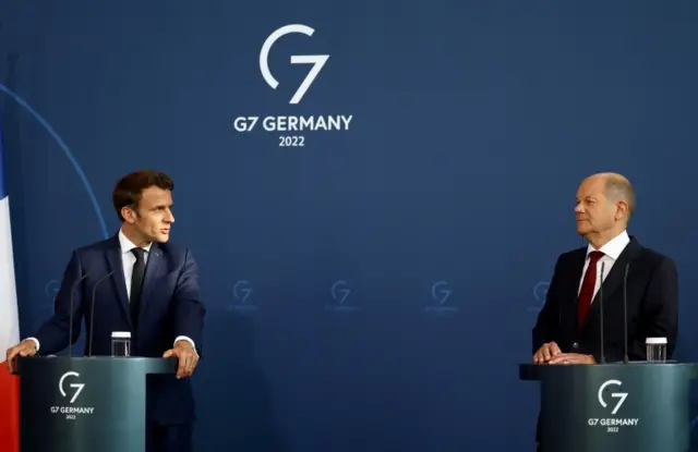 France's President Macron meets Germany's Chancellor Scholz, in Berlin