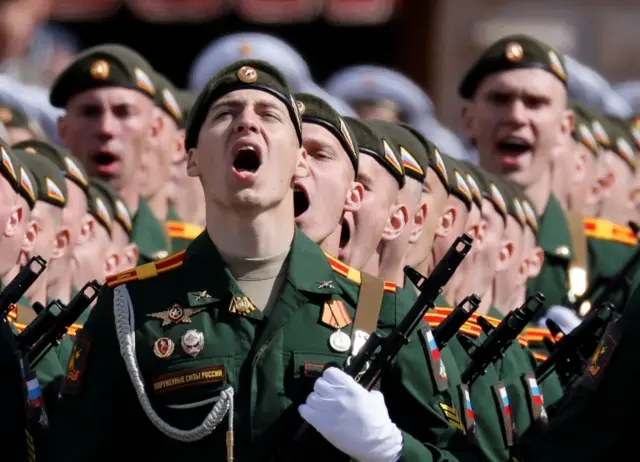 Russia troops taking part in the Victory Day parade in Red Square