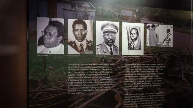 Picture of L Bucyibaruta (L) in genocide museum