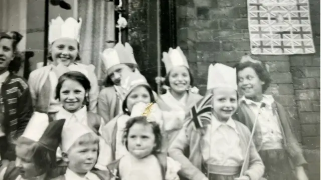 Children celebrating the coronation in Empire Street, Liverpool