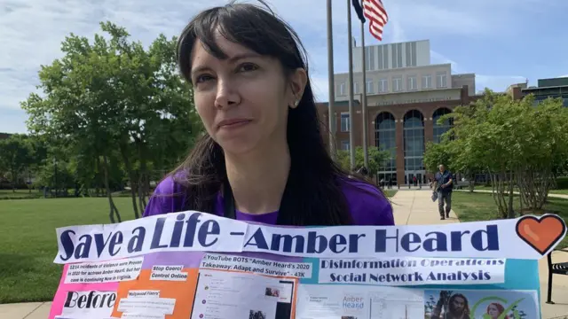 Heard supporter Cristina Taft at the Virginia courthouse