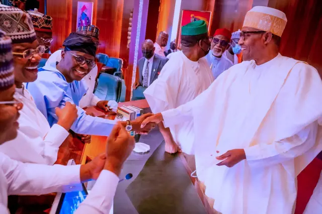 President Muhammadu Buhari meets APC governors