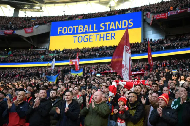 Support for Ukraine at a football match