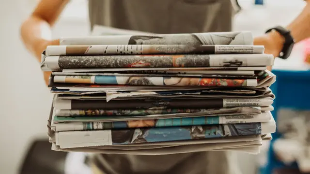 Stock image of newspapers
