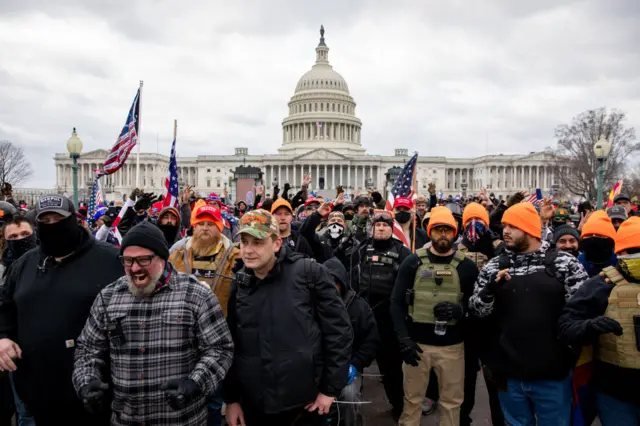 Proud Boys seen at the rally