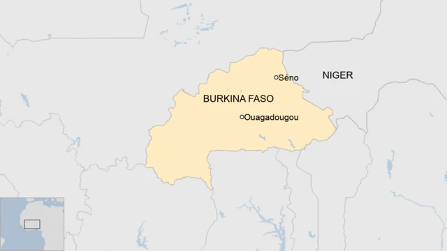 A map of Burkina Faso showing Séno and Ouagadougou.