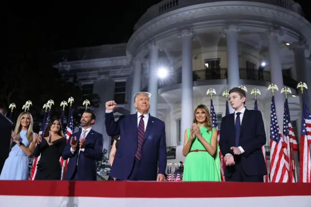 Former US President Donald Trump and family.