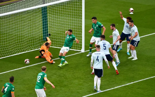 Alan Browne pokes Ireland in front