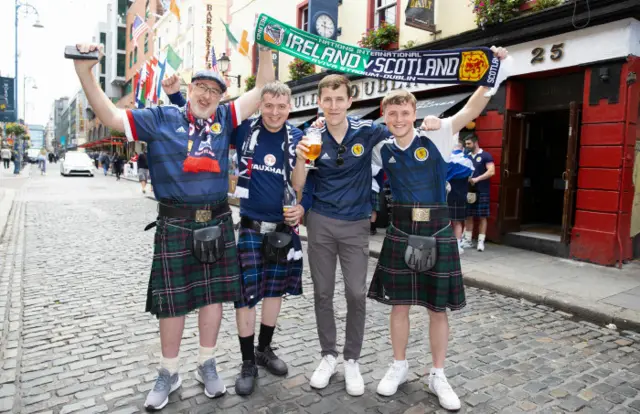 Scotland fans before the UEFA Nations League match between Ireland and Scotland at the Aviva Stadium, on June 11, 2022, in Dublin, Ireland