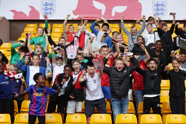 Kids in crowd at Molineux