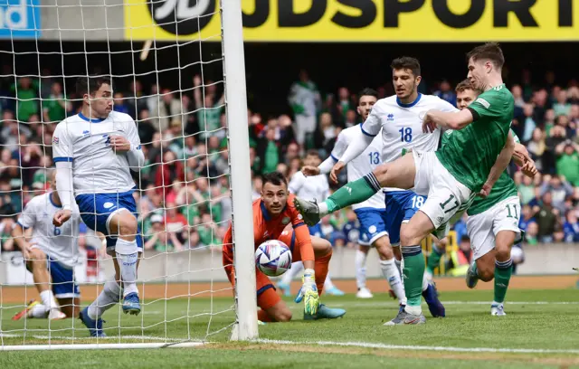 Paddy McNair scores a goal