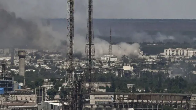 A view of smoke Severodonetsk