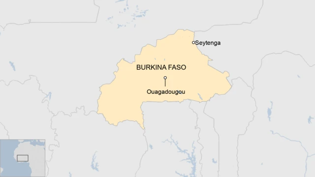 A map showing Seytenga in northern Burkina Faso.