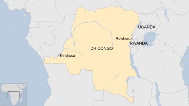 A map of Democratic Republic of Congo