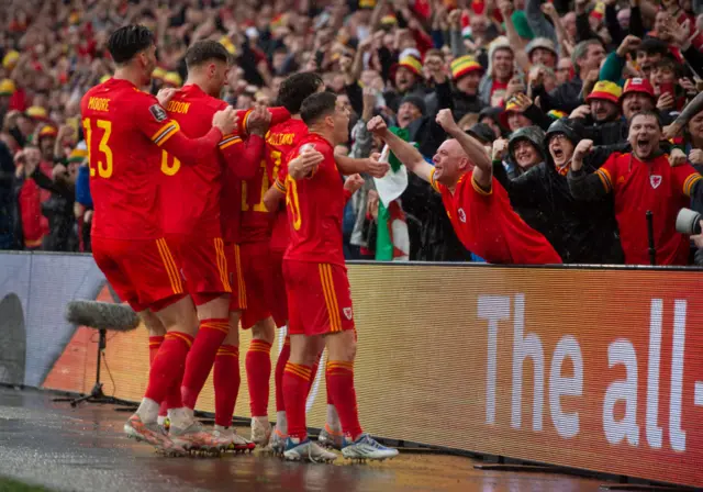 Wales celebrate