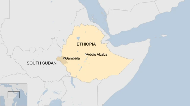 A map of Ethiopia