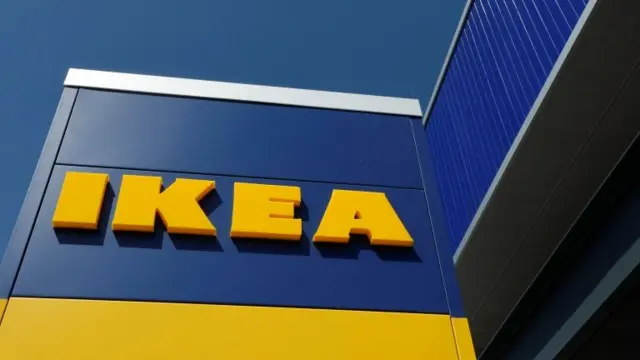 The company's logo is seen at an IKEA store