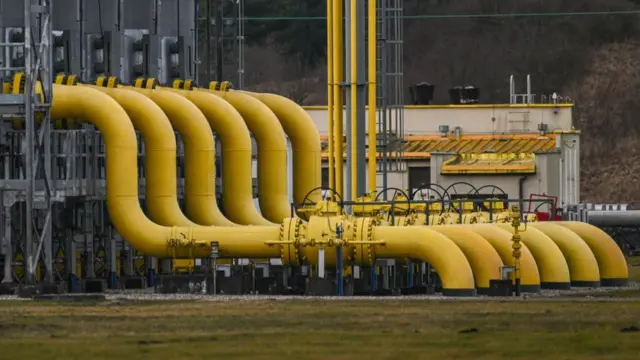 Part of the Yamal pipeline that brings gas from Russia to Europe