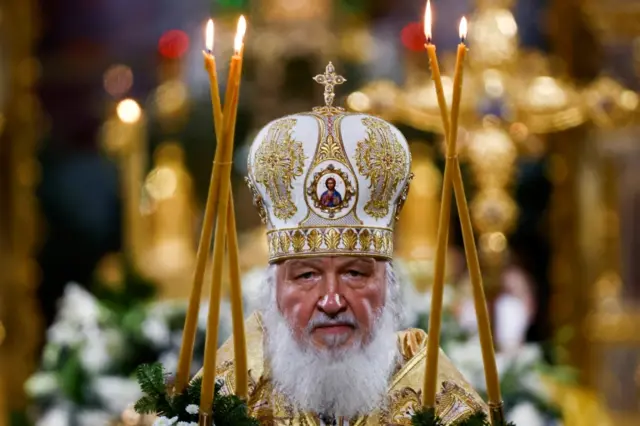 Patriarch Kirill of Moscow and All Russia conducts the Orthodox Christmas service at the Cathedral of Christ the Saviour in Moscow