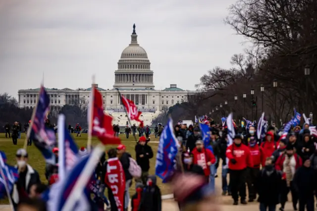 Trump supporters near the Capitol