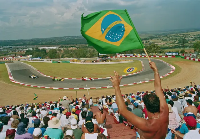 Fans in the stands at the South African Grand Prix in 1993