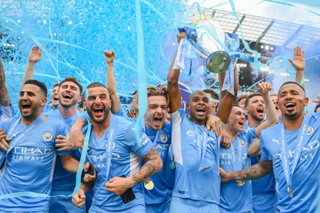 Man City lift the Premier League title