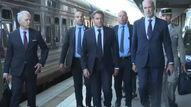 French President Emmanuel Macron said the trip's purpose was  "for a message of European unity"