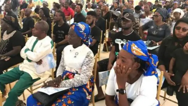 People attending the funeral in Owo, Nigeria