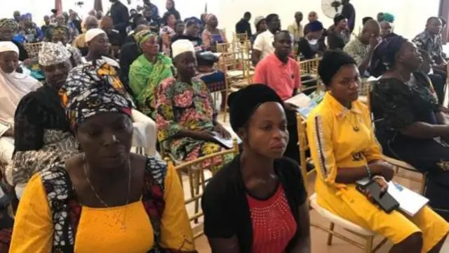 People attending the funeral in Owo, Nigeria