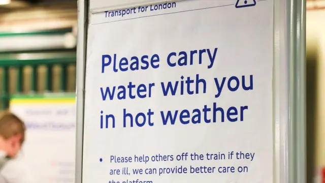 Transport for London advises passengers to stay hydrated