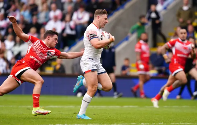 George Williams runs clear for England's second try