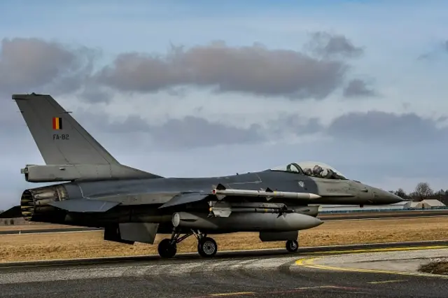 A Belgian F16 stationed in Talinn, Estonia