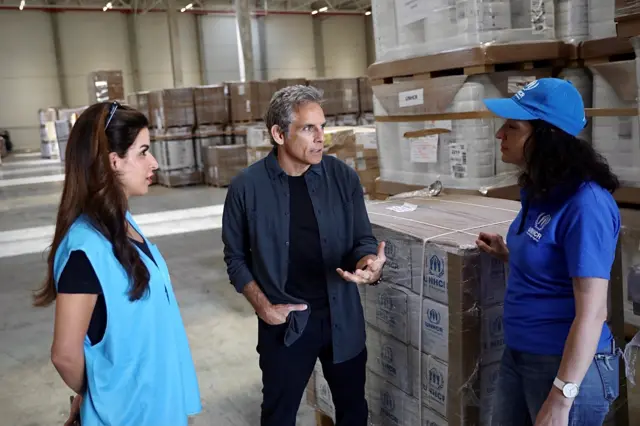 Ben Stiller in Poland during his visit to the region as UNHCR goodwill ambassador