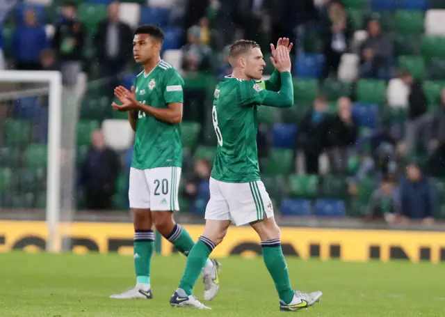 Shea Charles and Steven Davis dejected