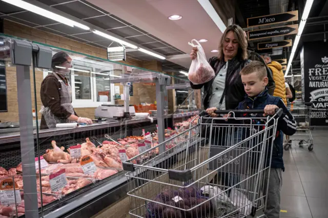 People in Russian supermarket