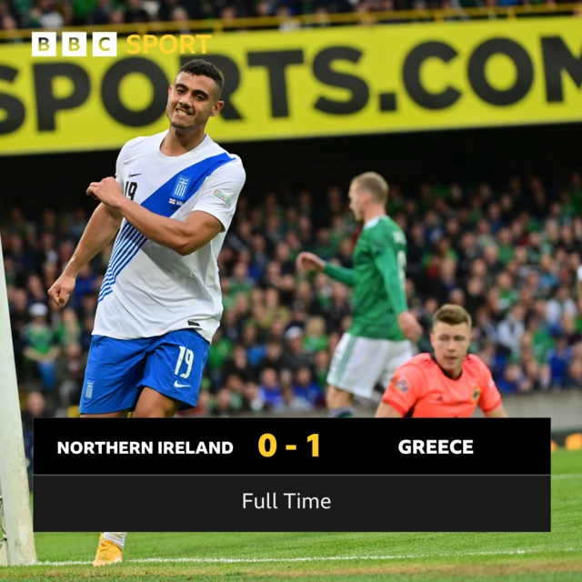 Full Time: Northern Ireland 0 - 1 Greece