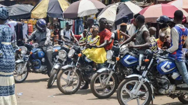 Motorbikes in Conakry, Guinea - May 2021