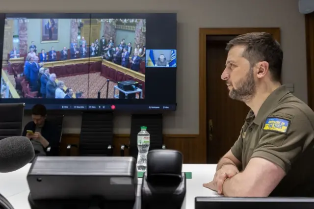 Ukrainian President Volodymyr Zelensky addresses Luxembourg's parliament. Photo: 2 June 2022