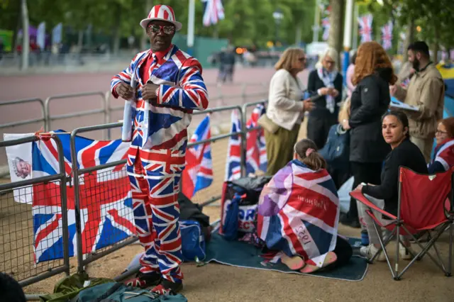 Royal supporters arrived on Wednesday to ensure they have the best spot from which to see the Queen during Thursday's events in central London