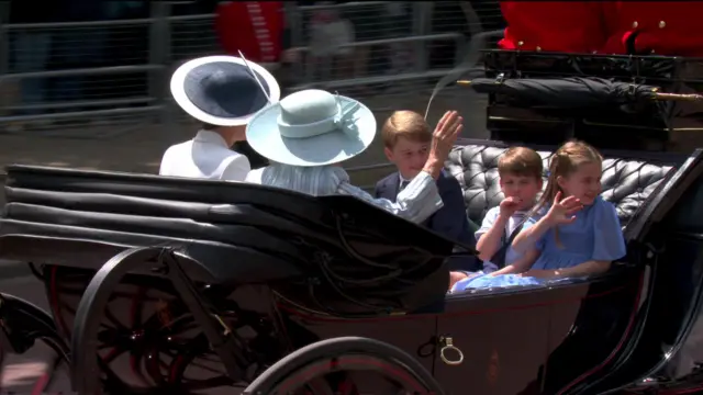 Duchess of Cornwall and the Duchess of Cambridge and her children