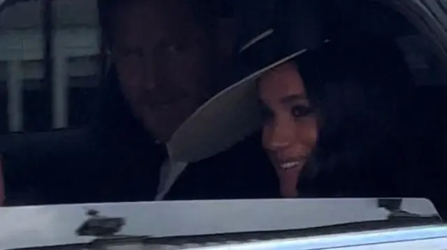 Meghan and Harry in car